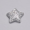 Resin Cabochons, with Glitter Powder, Star, Silver, 16x16.5~17x5~6mm