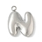 304 Stainless Steel Initial Pendants, Ion Plating(IP), Stainless Steel Color, Letter N, 16~18x6~18x3mm, Hole: 1.8mm