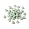 Opaque Resin European Beads, Large Hole Beads, Rondelle with Silver Color Plated Brass Cores, Medium Sea Green, 14x7.5mm, Hole: 5mm