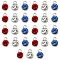 30Pcs 3 Colors Alloy Charms, with Glass Rhinestone, Birthstone Charms, Cadmium Free & Lead Free, Flat Round, Mixed Color, 10x7x5.3mm, Hole: 1.6mm, 10pcs/color