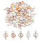 Natural Cultured Freshwater Pearl Connector Charms, with 304 Stainless Steel Loops, Nuggets, Stainless Steel Color, 15mm, Hole: 2mm, 50pcs/set