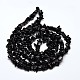 Chips Dyed Black Glass Beads Strands GLAA-N0010-01-3