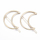 Alloy Hollow Geometric Hair Pin, Ponytail Holder Statement, Hair Accessories for Women, Cadmium Free & Lead Free, Moon, Golden, 53x42mm, Clip: 62~64x4mm