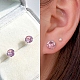 Boucles d'oreilles clous diamant zircone cubique STER-M105-01C-S-2