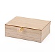 Rectángulo señor y señora madera rústica boda doble anillo caja OBOX-K002-01-1