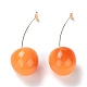Lifelike Cherry Resin Dangle Stud Earrings EJEW-F274-01A-1