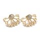 Boucles d'oreilles anneau & fleur & papillon EJEW-D277-03G-2