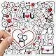 Selbstklebende PVC-Aufkleber mit Cartoon-Motiv zum Valentinstag VALE-PW0003-02-5