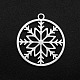 クリスマス201ステンレス製ペンダント  レーザー切断  雪片とリング  ステンレス鋼色  22x20x1mm  穴：1.6mm STAS-R111-JA693-1