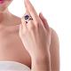 Los anillos de dedo de cristal de bronce romántica RJEW-BB19559-B-6-7