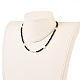 Heart with Evil Eye Natural White Shell Beaded Necklaces NJEW-JN03147-01-5