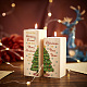 スーパーダント木製キャンドルホルダー  パラフィンキャンドルを使って  クリスマスのために  クリスマスツリー模様  キャンドルホルダー：4.51x4.51x10.15~12.19cm  ろうそく：37.2x14.8mm AJEW-SD0001-21D-4