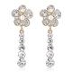 Fleur balancent boucles d'oreilles pendantes cubique zircone cristal strass perle fleur boucles d'oreilles fête de noël bijoux de mariage cadeaux pour les femmes JE1068A-1