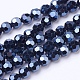 Faceted(32 Facets)(32 Facets) Electroplate Glass Beads Strand X-EGLA-J042-6mm-F01-2