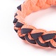 Bracelets coulissants tressés en fils de polycoton (polyester coton) réglables BJEW-P252-E08-3