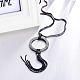 New Elegant Zinc Alloy Rhinestone Tassel Long Chain Necklaces NJEW-BB15047-4