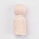 未完成の木製の男性のペグ人形、人々の体  子供の絵のため  DIY工芸品  ソリッド  ハード  アンティークホワイト  33x13mm DIY-WH0059-09A-1