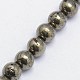 Natürliche Pyrit Perlen Stränge G-L031-5mm-01-2