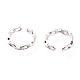 Rhodium Plated 925 Sterling Silver Cuff Earrings EJEW-H124-05P-2