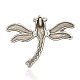 Antique Silver Dragonfly Tibetan Style Alloy Pendants PALLOY-J154-40AS-2