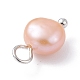 Natural Cultured Freshwater Pearl Charms PALLOY-JF01099-02-5