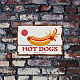CREATCABIN Hot Dogs Metal Tin Sign Best in Town Enjoy It Funny Plate Poster Plaques with Quotes Retro Hanging Wall Art Decor for Fast Food Restaurant Kitchen Home Christmas Ornament 12 x 8inch AJEW-WH0157-593-5