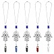 SUPERFINDINGS 5Pcs 5 Syles Hamsa Hand Pendants Evil Eye Hanging Ornaments with Colorful Gemstone Charms Hanging Decorative Accessories with Evil Eye Bead for Window Car Door Frame Decorations PALLOY-FH0007-43A-1