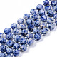 Perles de jaspe tache bleue naturelle X-G-R482-07-8mm-1