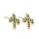 Brass Micro Pave Cubic Zirconia Stud Earrings EJEW-L224-14G-2