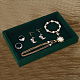 Madera rectangular cubierta con bandejas de exhibición de joyas de terciopelo AJEW-WH0332-26-4