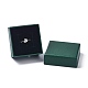 紙のアクセサリー箱  黒いスポンジを使って  イヤリングとリング用  正方形  グリーン  5.1x5.1x3.15cm CON-C007-03A-01-3