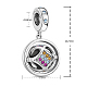 TINYSAND 925 Sterling Silver Colorful Cubic Zirconia European Dangle Charms TS-P-080-2