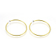 Electrophoresis Brass Clip-on Hoop Earrings KK-A146-01G-1