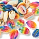 40pcs 5 styles de perles de coquille de cauris naturelles imprimées SSHEL-FS0001-02-2