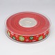 Christmas Snowflake Printed Grosgrain Ribbon for Christmas Gift Package SRIB-D010-25mm-02-1