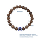 Bracelets extensibles en perles de bois unisexes BJEW-JB04956-2