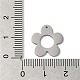201ステンレス鋼ペンダント  レーザー切断  ステンレス鋼色  花のチャーム  15.5x15x1mm  穴：0.8mm STAS-E206-05P-03-3