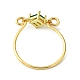 ガラスのひし形の指輪  女性用ライトゴールド銅線巻きリング  ミックスカラー  内径：18mm RJEW-JR00589-3