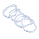 Bracciali elasticizzati con perle di agata di pizzo blu naturale BJEW-K213-37-1