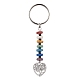 Porte-clés pendentif en alliage de style tibétain arbre de vie KEYC-JKC00687-4