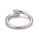 304 минималистское открытое кольцо-манжета из нержавеющей стали с прозрачным кубическим цирконием для женщин RJEW-A005-01P-3