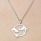 201 hohle Halskette mit Wolken- und Sternanhänger aus Edelstahl NJEW-OY001-86-1