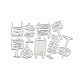炭素鋼カッティングダイステンシル  DIYスクラップブッキング/フォトアルバム用  装飾的なエンボス印刷紙のカード  ギドボードと柵  マットプラチナカラー  115x65x1mm DIY-G029-11MP-1