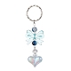 Coeur acrylique avec porte-clés bowknot KEYC-JKC00612-05-1