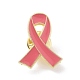 Broche en émail ruban rose de sensibilisation au cancer du sein, insigne en alliage pour vêtements de sac à dos, or, 26.5x20.5x1.7mm