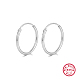 Rhodium Plated 925 Sterling Silver Huggie Hoop Earrings HA9525-07-1