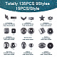 Craftdady 135Pcs 9 Styles Non-magnetic Synthetic Hematite Beads G-CD0001-12-5