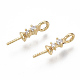 Brass Micro Pave Cubic Zirconia Peg Bails Charms KK-S356-046G-NF-2