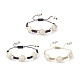 3 Stück 3-farbig gefärbte synthetische türkisfarbene Schildkröten-Armbänder mit geflochtenen Perlen für Kinder BJEW-JB09407-1
