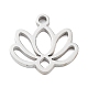 304 Stainless Steel Flower Lotus Charms STAS-Z054-02P-1